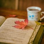 leaves, coffee, nature, cup, still life, book, coffee cup, reading, leisure, hobby, read, open book, bookworm